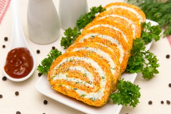 Рецепт морковного рулета