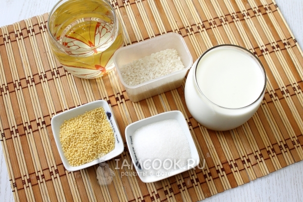 Ингредиенты для каши «Дружба» в мультиварке