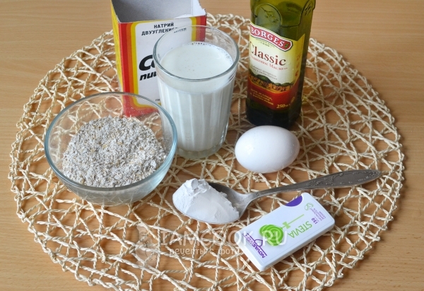 Ингредиенты для блинов по Дюкану с отрубями на кефире