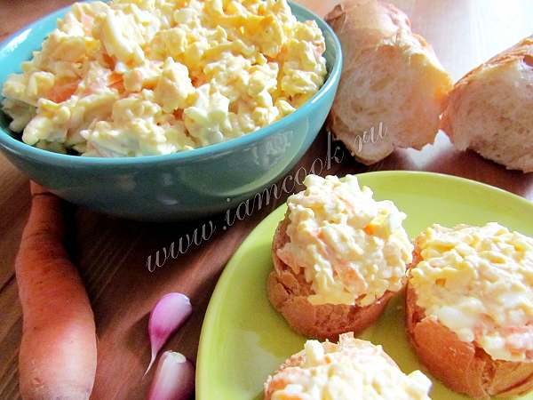 Рецепт закусочного салата с плавленным сыром