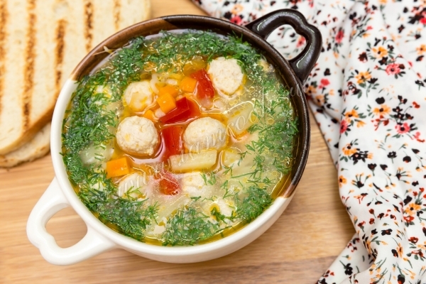 Рецепт супа с куриными фрикадельками