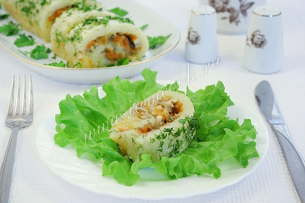 Рецепт постного картофельного рулета