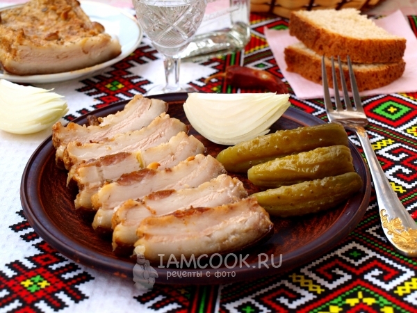 Рецепт сала, запечённого в духовке