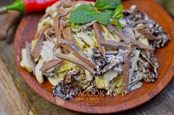 Фото мясного салата Храброе сердце