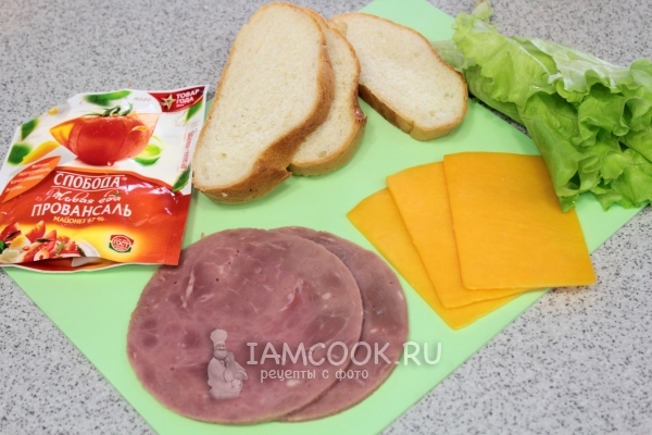 Ингредиенты для бутерброда «Обезьянка»
