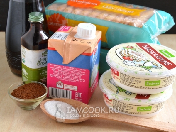 Ингредиенты для торта «Тирамису» в домашних условиях