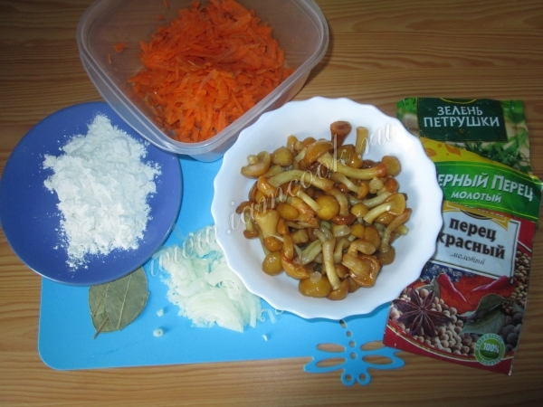 Ингредиенты для подливы из опят