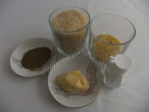 Ингредиенты для риса с лапшой