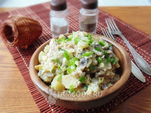 Рецепт салата с курицей и грибами