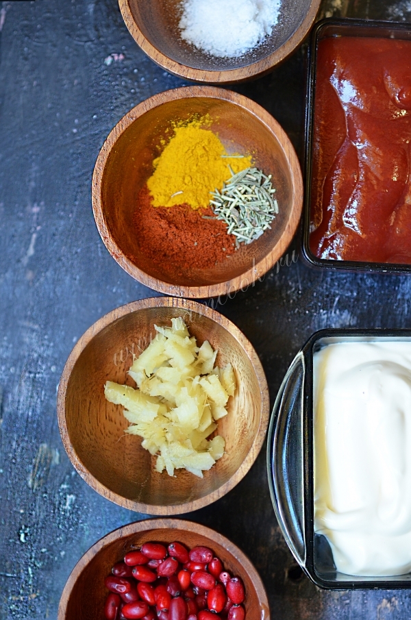 Ингредиенты для запекания курицы с тыквой в духовке