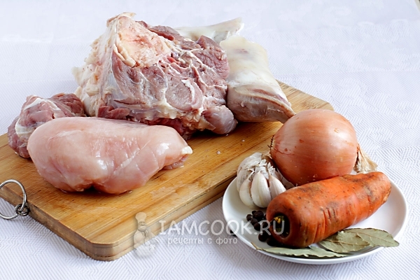 Ингредиенты для говяжьего холодца
