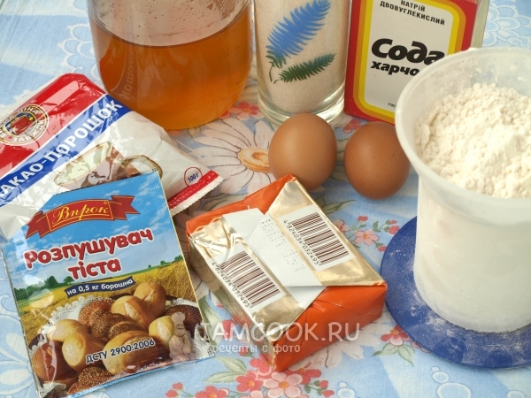 Ингредиенты для торта «Спартак»