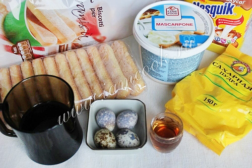 Ингредиенты для приготовления тирамису по классическому рецепту