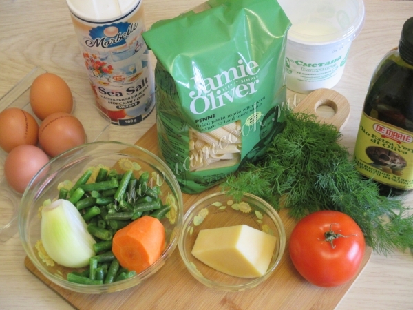 Ингредиенты для макаронной запеканки