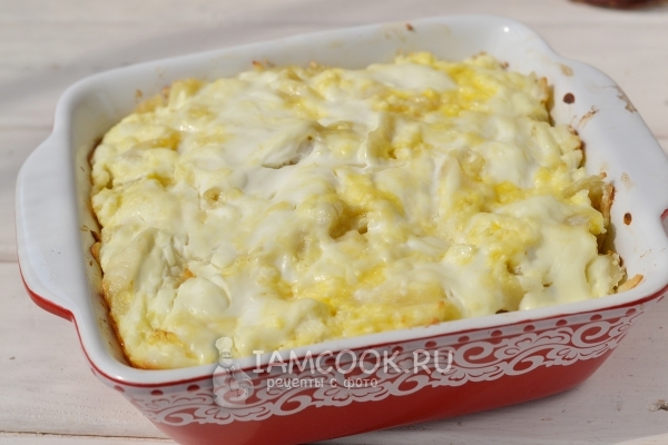 Готовый лапшевник с творогом