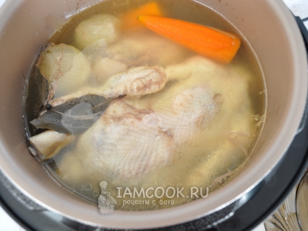 Сварить курицу с овощами