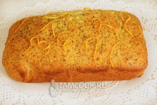Готовый маково-апельсиновый кекс