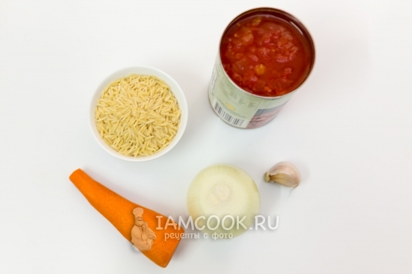 Ингредиенты для супа с пастой орзо