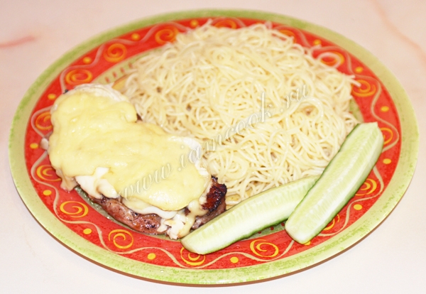 Свинина по французски с макаронами