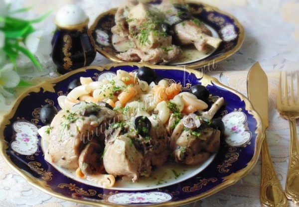 Тушение кролика в белом соусе