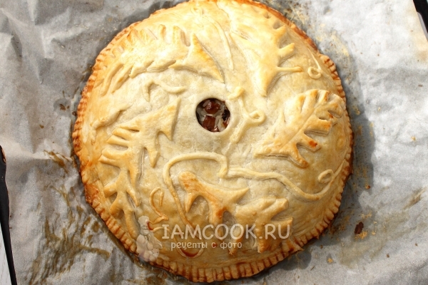 Рецепт курника из слоёного теста