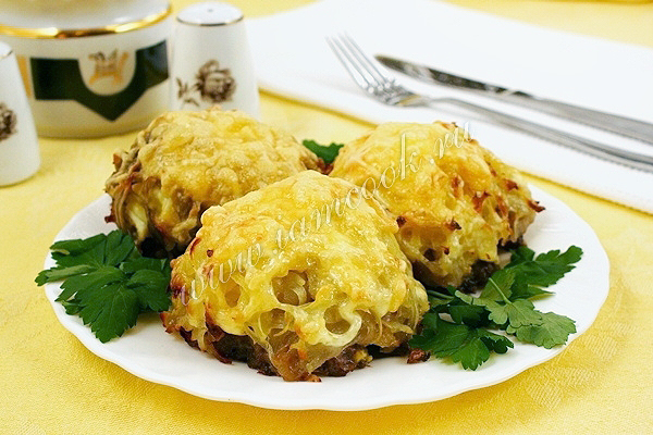 Стожки из мясного фарша