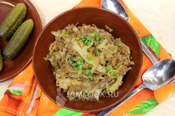 Рецепт капусты с фаршем в мультиварке