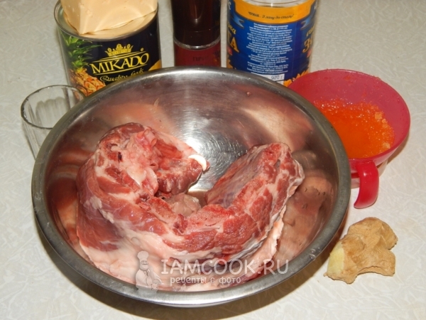 Ингредиенты для свинины, запеченной в мультиварке