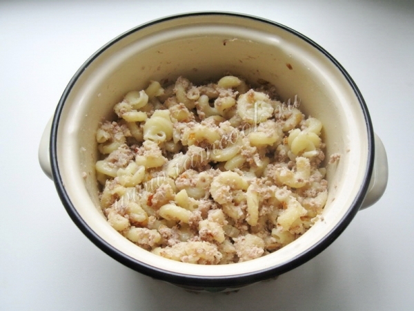 Макароны с отварным мясом