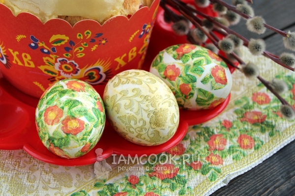 Декупаж пасхальных яиц