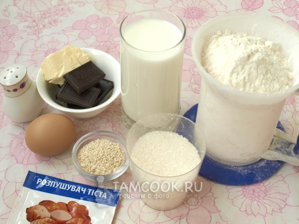 Ингредиенты для панкейков с шоколадом