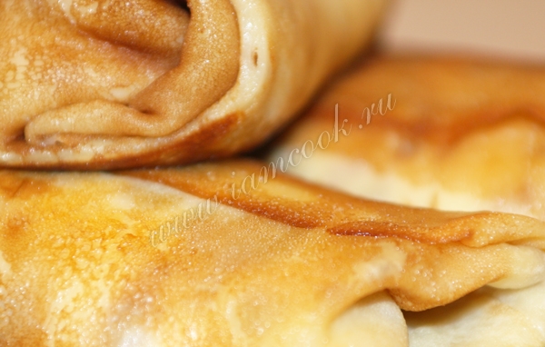 Блинчики с творогом, фото крупным планом