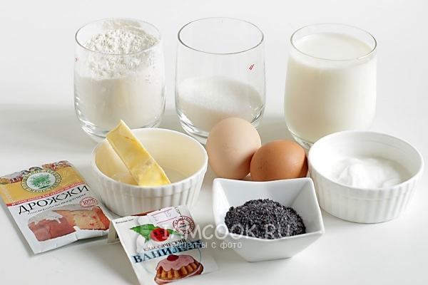 Ингредиенты для сдобного теста для пирога