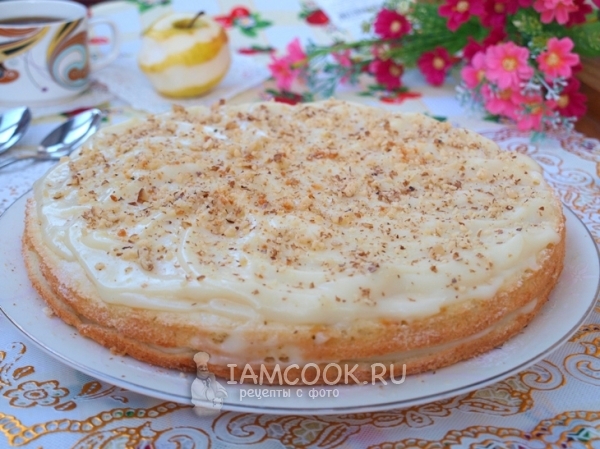 Рецепт бисквита с яблоками