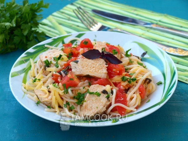 Рецепт спагетти с курицей