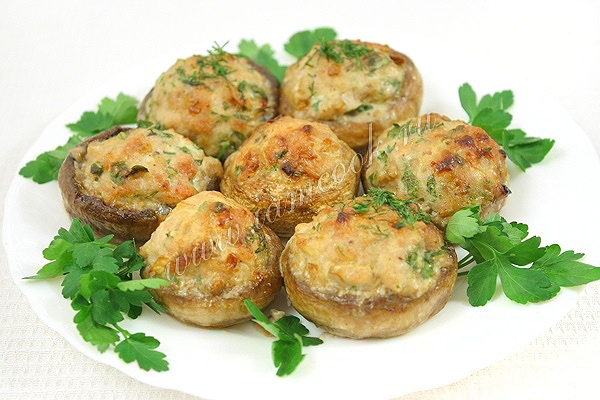Рецепт шампиньонов фаршированных мясным фаршем