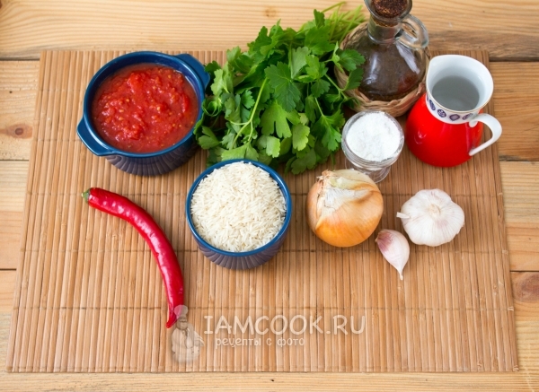 Ингредиенты для мексиканского красного риса