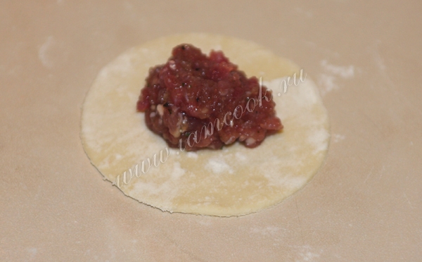 тесто с мясным фаршем, фото