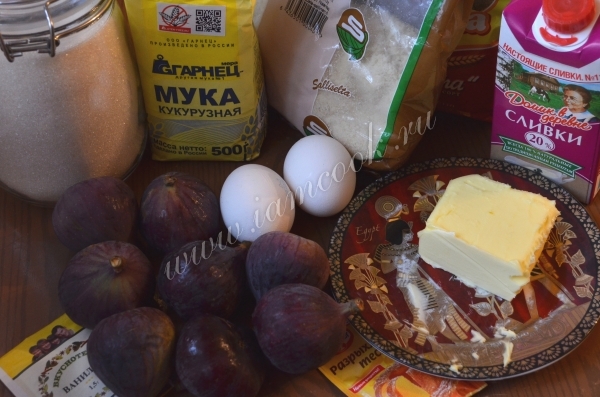 Ингредиенты с для пирога с инжиром