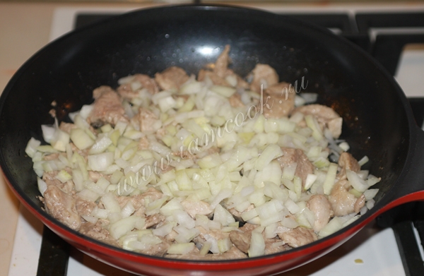 Обжарка свинины с луком