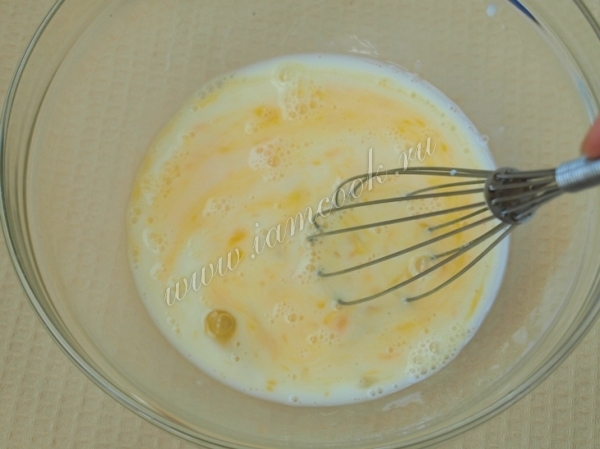 Яйца взбитые с молоком