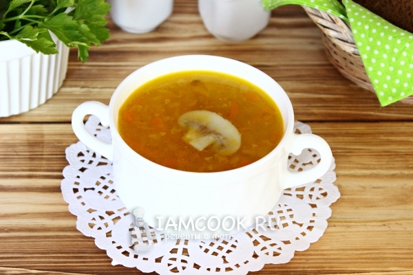Рецепт горохового супа с грибами