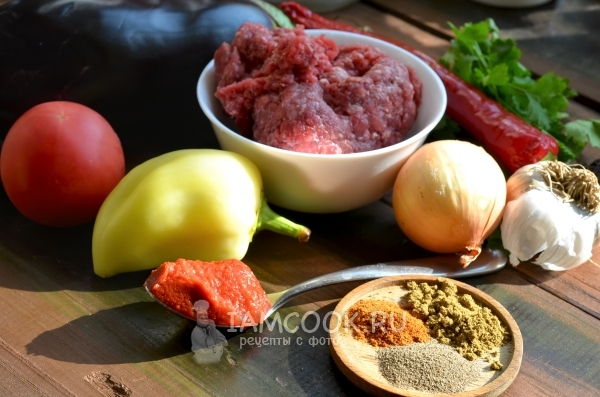 Ингредиенты для баклажанов по-турецки