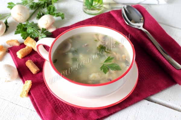 Рецепт супа из фасоли и шампиньонов в млуьтиварке