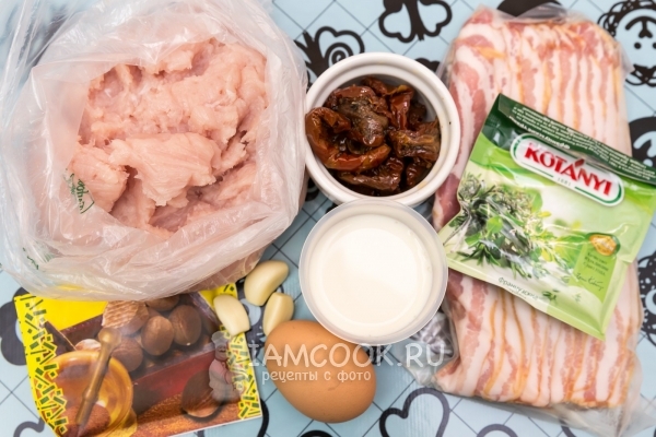 Ингредиенты для куриного террина с вялеными помидорами