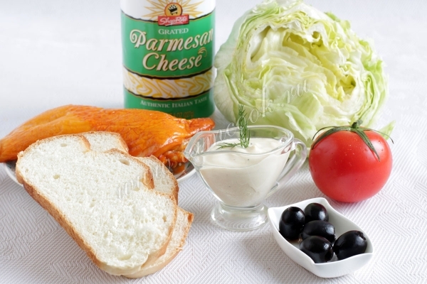 Ингредиенты для салата Цезарь