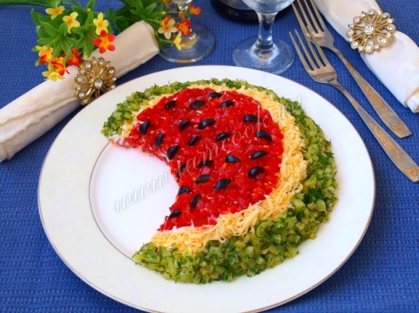 Рецепт салата Арбузная долька