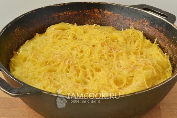 Отправить лапшевник в духовку