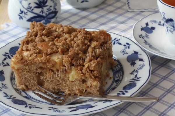 Рецепт яблочного пирога с овсяной крошкой