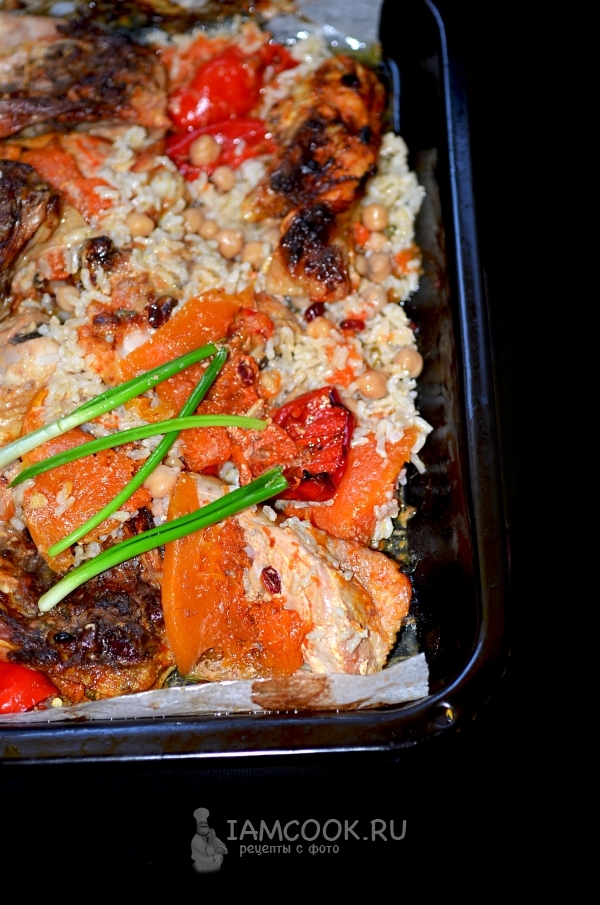 Рецепт риса с овощами и курицей